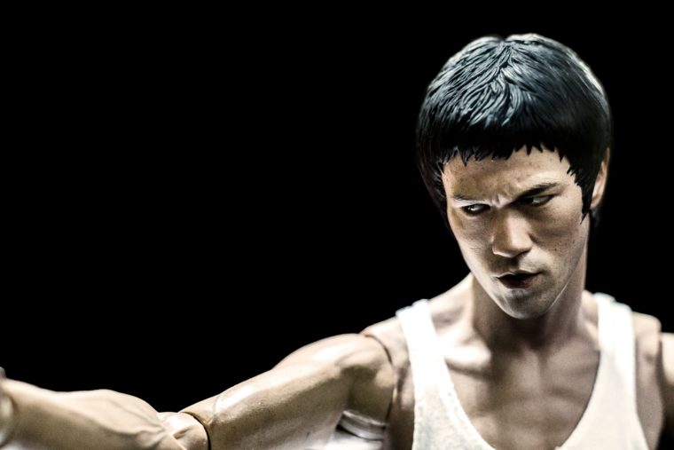 Martial Arts Legend Bruce Lee does his classic pre-battle face down